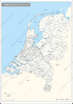 Whiteboard Gemeentekaart Nederland Eenvoudig WB305