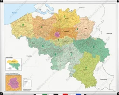 Whiteboard Postcode-/(Deel)Gemeente met wegen België 1- en 4-cijferig WB1812