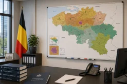 Whiteboard Postcode-/(Deel)Gemeente met wegen België 1- en 4-cijferig WB1812