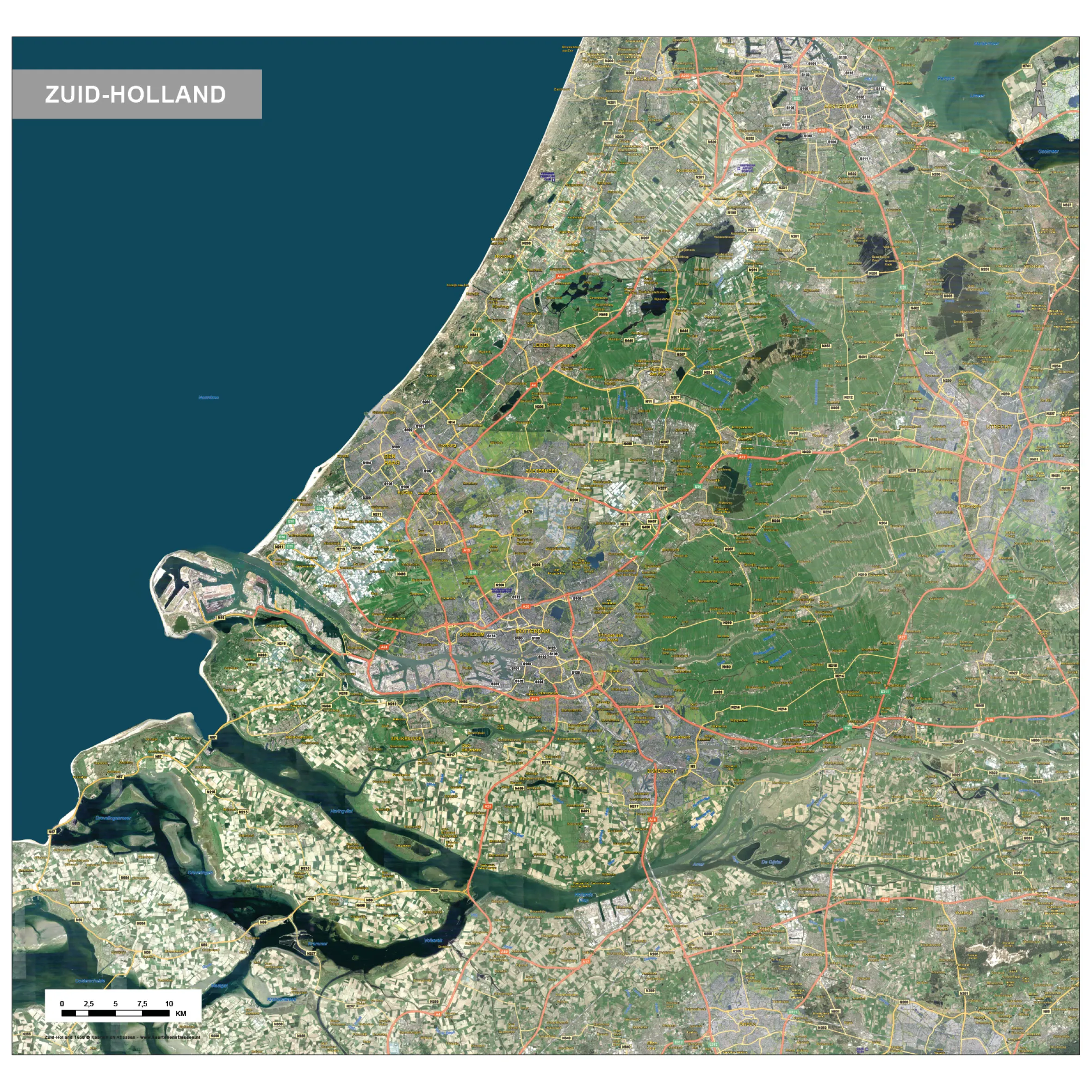 Zuid-Holland Satellietkaart 1650
