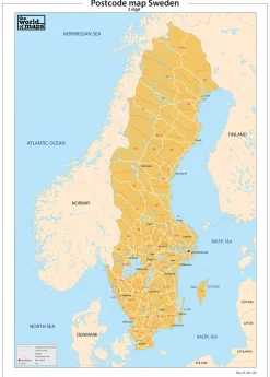 Zweden 2-cijferige postcodekaart 209