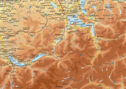 Zwitserland Kaart Natuurkundig 1730